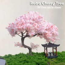 Modello di Albero di Ciliegio 10/15cm, Albero a Forma di Fiore Rosa Pieghevole, Materiale Fai-da-Te per Modellismo Ferroviario, Decorazione per Micro Paesaggi