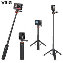 VRIG TP-08 Ausziehbarer Selfie-Stick Stativ für GoPro Hero 12 11 10 9 8 7 6 5 4 Insta360 X3 One R Osmo Action Kamera Zubehör