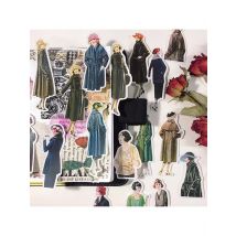 Stickers 25pcs Light Retro Salt Hand Account Material Stickers Vintage European Girls Noble Characters Kids Toys Waterproof