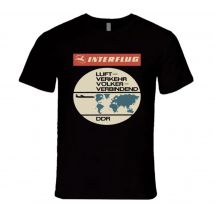 Retro Interflug East German Airline Air Transport T-Shirt 100 % Baumwolle O-Ausschnitt Sommer Kurzarm Casual Herren T-Shirt Größe S-3XL