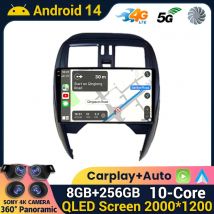 Android 14 carplay für nissan micra k13 märz k13 2015-2018 auto radio stereo kopf einheit multimedia