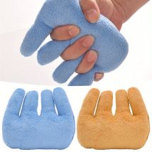 Blue Hand Contracture Cushion & Finger Separator – Soft Terry Cloth Palm Grip for Rehabilitation, Prevents Ulcers,