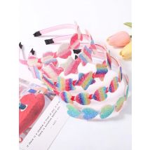 1Piece Rainbow Glitter Heart Hairband Kids Shiny Star Headband Party Gradient Star Hair Hoop For Girls Headwear Hair Accessories