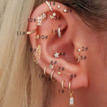 1szt Helix Daith Ear Piercing Women Earrings Tragus Lobe Orbital Hanging Segment Clicker Septum Ring
