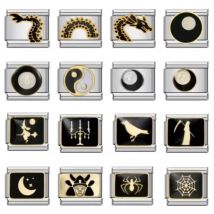 2025 Mode Gothic Dark Dragon elastische italienische Charm Links passen 9 mm modulare Armband Edelstahl elastische DIY Schmuck