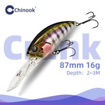 CHINOOK Crankbait per la pesca al black bass 87MM 16G Profondità 2-3m Medium Diver Rattlebait Wobbler Esche Dure Swimbait