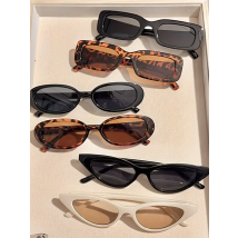 6Pcs Women's Fashion Glasses Set Durable Pc Frame, Leopard Print Decorative Glasses Daily Decoration Gift Set