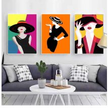Modern Fashion Figure Model Canvas Paintings, Make Up Wall Art Pictures, POP Poster and Printing for Living Room