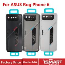 Rückseitige Abdeckung für Asus ROG Phone 6, hintere Gehäusetür, ROG6, hintere Glasabdeckung mit selbstklebenden Ersatz-Reparaturteilen