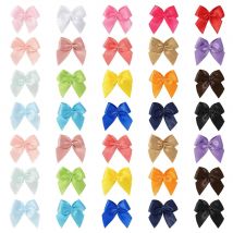 100 Teile/los Mini Satin Band Bogen Bunte Polyester Band Bogen Für DIY Nähen Handwerk Hochzeit Dekoration Haarnadel Bekleidungs Accesso