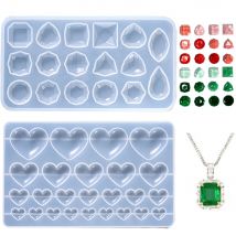 DIY Würfel Ring Halskette Armband Nail Art Edelstein Patch Kristall Epoxidharz Liebesform Silikonform für die Schmuckherstellung