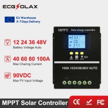 ECGSOLAX 100A 40A 60A 80A MPPT Regulator Ładowania Solarnego 12V 24V 36V 48V z Podwójnym USB Regulator Paneli Solarnych Kontroler Ładowania