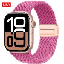 Braided strap For Apple Watch Band 44mm 40mm 45mm 46mm 49mm 41mm 38 Magnetic Nylon Bracelet iWatch series se 7 6 8 9 10 Ultra 2
