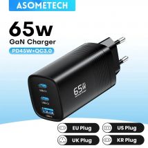 ASOMETECH GaN USB Typ C Ladegerät 65 W 45 W PPS PD QC4.0 Schnellladegerät für MacBook Laptop IPAD Tablet iPhone 14 Samsung S23 Ultra