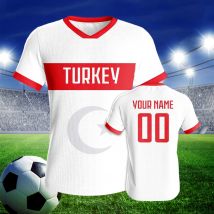 Benutzer definierte Truthahn Fußball Trikot Männer Frauen Fußball Trikot personal isierte Name Nummer Sportswear Jugend Fußball Uniform Kit für Fans