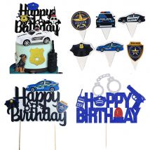 Polizei-Geburtstagsparty-Dekoration, Polizei-Themen-Kuchenaufsatz, alles Gute zum Geburtstag, Kuchendekoration, Babyparty, Polizei, Ruhestand, Partyzubehör