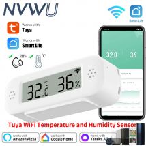 Tuya WiFi Mini Temperatura Umidità Per Smart Home Termometro Igrometro APP Allarme Remoto Funziona con Google Home Yandex Alexa