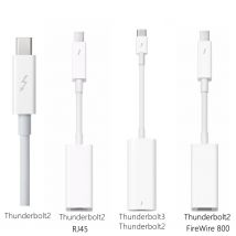 Thunderbolt 3 bis 2 FireWire 800-Adapter Thunderbolt auf RJ45 Fire 1394B, geeignet für Mac-Computer, ausgestattet mit Thunderbolt-Anschluss
