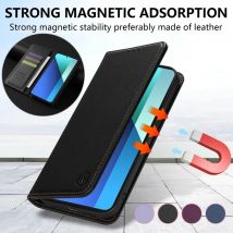 Portfel Przyjazny dla skóry magnetyczny futerał z klapką na kartę dla Xiaomi 14T 13T 11T Poco X7 X6 C75 M6 Redmi 14C 13C 12C 10C 9 9A 9C
