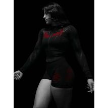 Breathedivinity Women's sportswear fitness printed short-sleeved zipper top