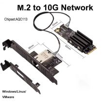 M.2 B+M Single-Port 10GbE Network Card RJ45 Ethernet Network Adapter AQC113 Industrial Control Grade Server Network Card