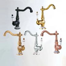 Rubinetto del bagno Beccuccio rotante in ottone Lavabo Miscelatore per lavabo Bagno Cucina Rubinetto per lavaggio Rubinetti per lavabo Miscelatori da cucina zzh033