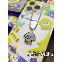 Spiel Splatoon 3 Tintenfisch Halskette Titan Stahl Pullover Kette Anhänger Requisite Zubehör Geschenk für Männer und Frauen
