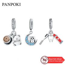 Echte 925 Sterling Silber Perlen Charme Kaffeetassen Bücher Anhänger passen Pandora Charms Armband DIY Frauen Original Schmuck Geschenke