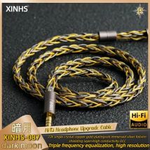 XINHS Dark Moon HiFi-Kopfhörer-Upgrade-Kabel, drei Frequenzen, symmetrisch, hohe Auflösung, 0,78 mm MMCX IE900, geeignet für Sennheiser