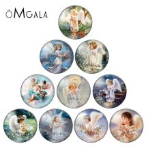 Neue Vintage süße Engel Baby Gemälde 10 Stück 12mm/18mm/20mm/25mm Runde Foto Demo Glas Cabochon flache Rückseite Herstellung von Erkenntnissen