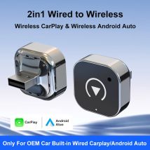 2026 Nuovo adattatore wireless CarPlay 2 in 1 Dongle cablato a wireless per Apple e Android Auto Plug and Play Accessorio universale per auto