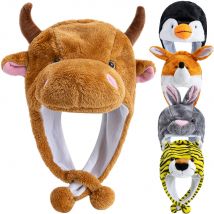 Heißer Verkauf Unisex Lustige Bulls Kopf 3D Tier Stil Dekorative Hut Winter Kappe Für Männer Frauen Plüsch Fell Schöne Familie Hut
