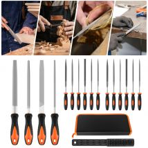Metal File Set, Professional Filing Tool, 4x Large File and 12x Needle File, Perfect for wood, metal and DIY projects