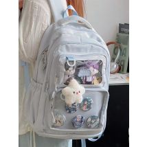 Large Capacity Double Shoulder Anime Convention Backpack Transparent Female Student Bag Biji Guzi Boarding Bag Painful Baby Bag
