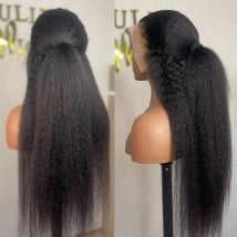 Verworrene gerade leimlose Echthaar-Perücken, 13 x 4/13 x 6, HD-Spitzenfront-Echthaar-Perücken, 400 Dichte, brasilianisches Remy, für Frauen, Tragen und Gehen