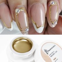 5/7/8/10ml Gel Metallico Oro Effetto Specchio Gel Smalto per unghie Linea di Design Francese Fiore Disegno Gel per unghie UV Soak Off Smalto Varni