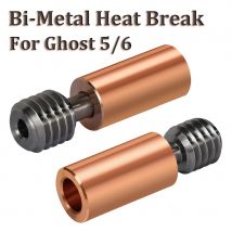 1/2pcs Bi-Metal Heat Break For Ghost 5 6 3D Printer Parts M6 Bimetal Heatbreak Throat For Flying Bear Ghost 5 6 Hotend Throats