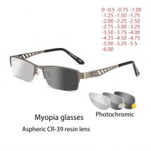 Fotochromowe okulary mężczyźni kobiety okulary dla krótkowzrocznych gotowe okulary studenci krótki