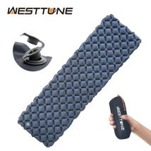 WESTTUNE Camping Sleeping Pad Ultralekki nadmuchiwany materac Przenośna mata do spania na zewnątrz z poduszką powietrzną do podróży i wędrówek