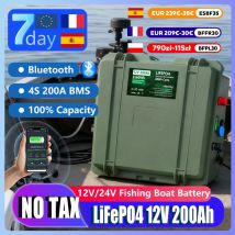 Akumulator LiFePO4 12V 200Ah 140Ah do łodzi rybackiej 24V 100Ah Bateria litowa Bluetooth BMS 6000+ cykli IP56 USB PD QC MAGAZYN UE BEZ VAT