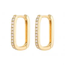 Geometrische Zirkonia-Ohrringe, vergoldet, quadratisch und kreisförmig, Huggies-Ohrschmuck, Bijoux Femme