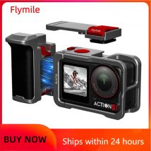 Flymile Kamera-Griffhalter, Metallkäfig für DJI Action 5, Zubehör, Fotografie-Griff-Verlängerungshalterung für DJI Osmo Action 4/3