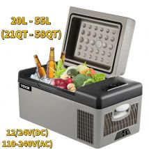 VEVOR 20L 22L 35L 45L 55L lodówka samochodowa Mini lodówka zamrażarka sprężarka przenośna chłodnica 12/24V DC 110-240V pojemnik na lód na kemping