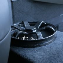 Night Kids for Toyota Supra MK5 carbon fiber interior, carbon fiber wheel-style rear seat speaker decorative frame.