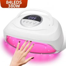 Lampada LED UV da 380 W per manicure per unghie 84 LED Lampade professionali per asciugatura smalto gel con timer Sensore automatico Strumento per salone di manicure