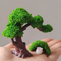 BAIUFOR Miniature Landscape Artificial Green Flower Trees DIY Gardening Decoration Doll House Accessories Fairy Garden Ornaments