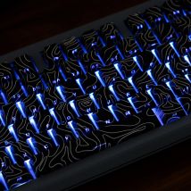 Copritasti topografici PBT Cherry Profile Stampa laterale Copritasti Contorno retroilluminato Layout ISO Copritasti grandi per tastiera meccanica