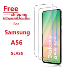 4/1 pezzi per la protezione dello schermo Samsung Galaxy A56, vetro temperato HD 9H ad alto contenuto di alluminio trasparente antigraffio compatibile con la custodia