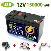 12V 150Ah LiFeP04 Batterie Deep Cycle Lithiumbatterie 30A BMS 6000+ Zyklen Perfekt für Solar-Fischfinder Power Wheel Boat Home RV