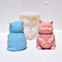 3D Fett Katze Aromatherapie Kerze Silikon Form Diy Kätzchen Gips Kunstwerk Tier Harz Zement Ton Form Hand Seife, Der Werkzeug